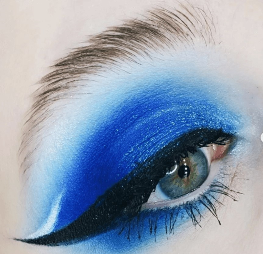 Sparkling blue colorful eye shadow