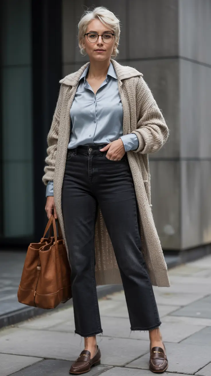 winter outfits for women over 60 ideas 2025 2026 Soft Knits and Relaxed Denim