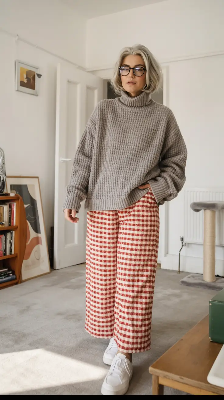 comfy winter outfits ideas 2025 2026 playful patterns