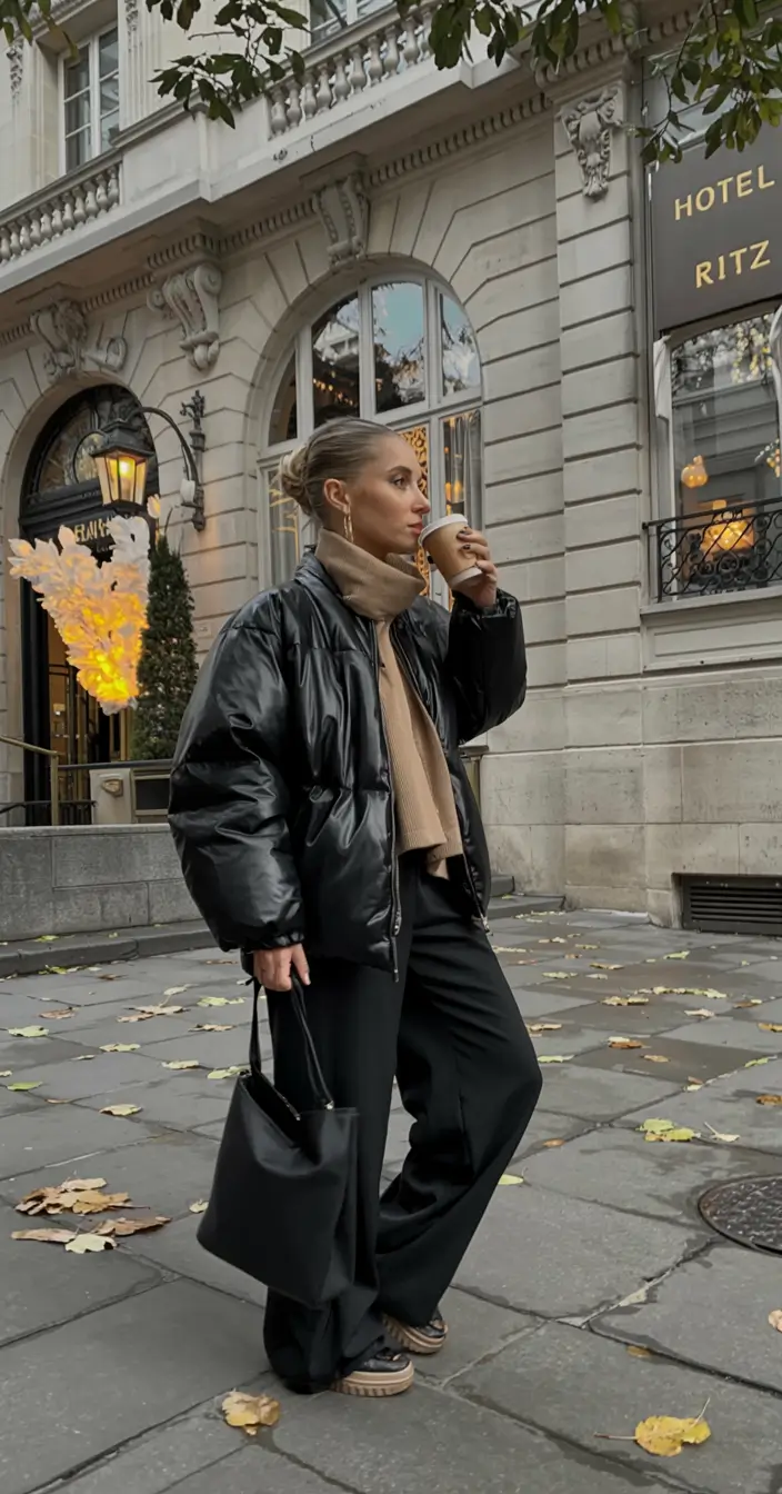 comfy winter outfits ideas 2025 2026 Polished Puff and Neutrals