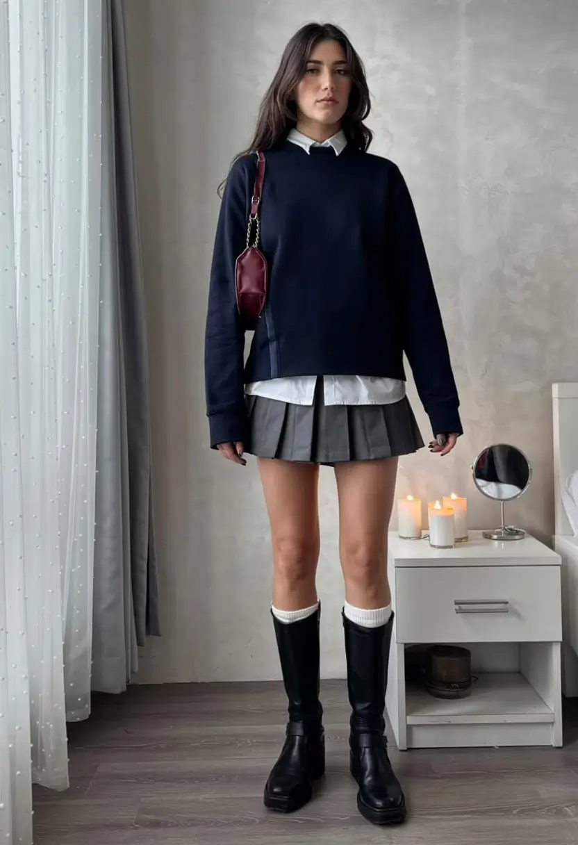 cute winter outfits style 2025 2026 Preppy Layers Reimagined