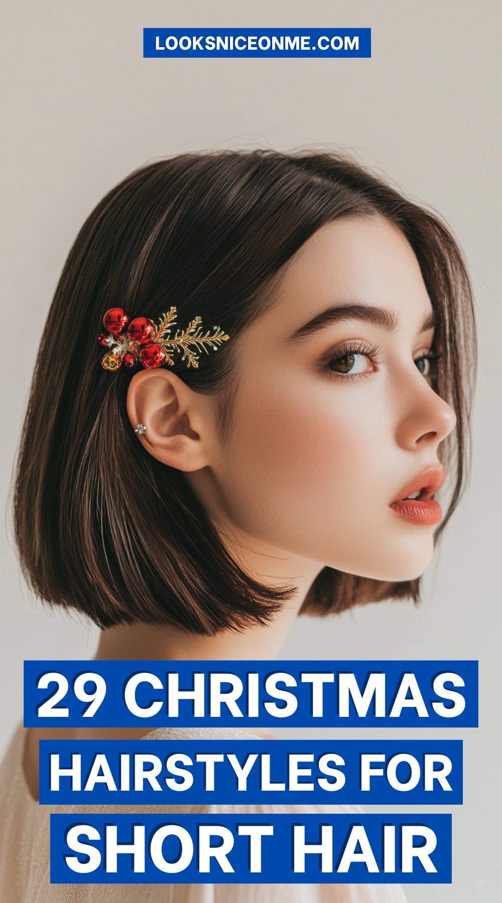 Christmas Hairstyles for Short Hair Pinterest Poster