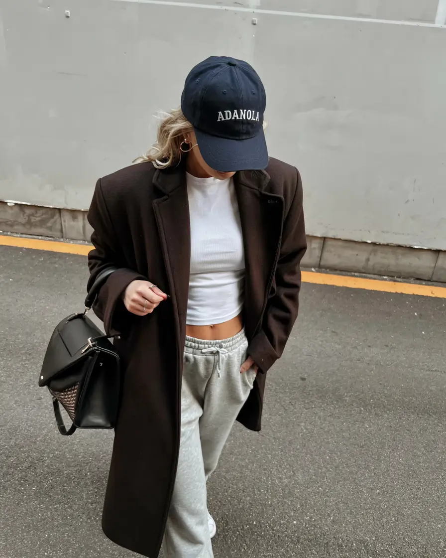 comfy winter outfits ideas 2025 2026 sporty minimalism