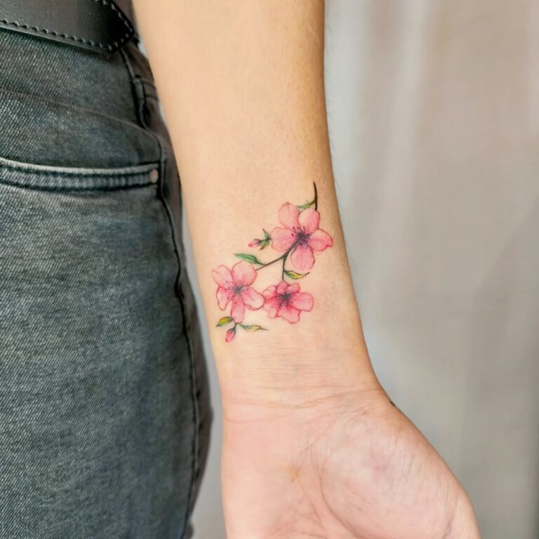 55+ Pretty and Meaningful Flower Wrist Tattoo Ideas