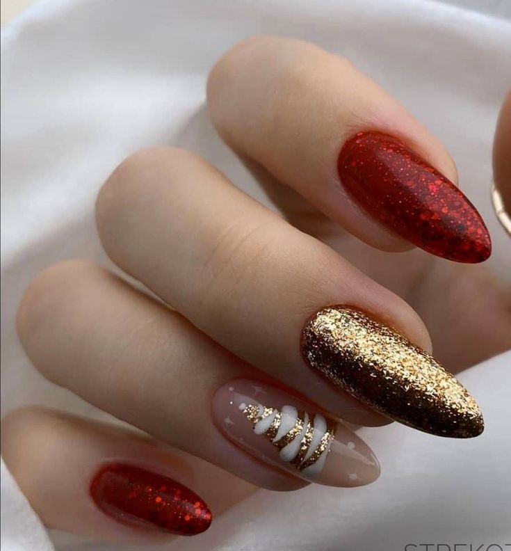 Sparkling Almond New Year Nails 2025 18 Ideas: Glam Up Your Look
