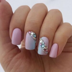 Elevating Your Spring Look with Rhinestone Nails: A Dazzling Trend 15 Ideas
