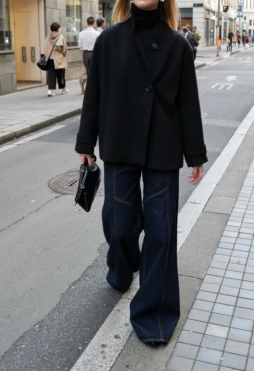 chic cold weather outfits 2026 - Denim & Dark Minimalism