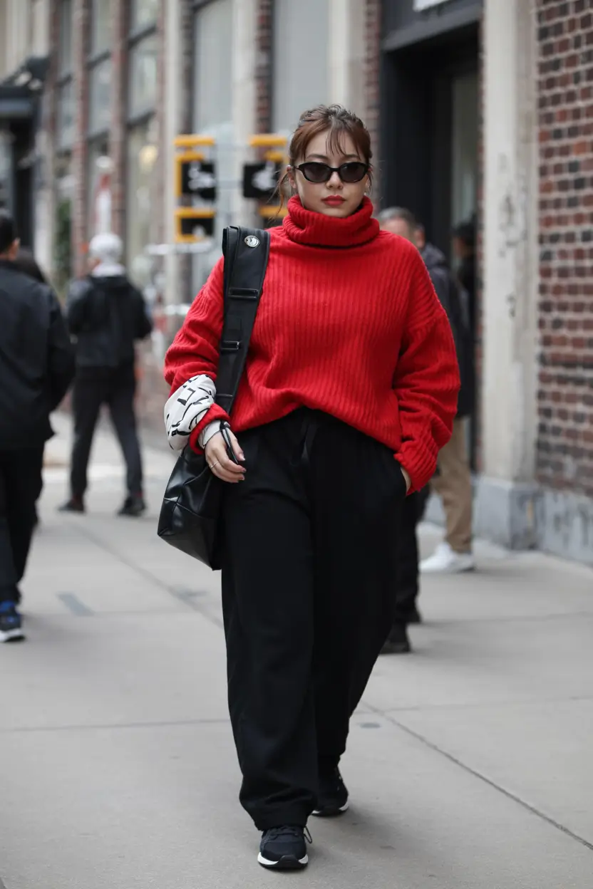 chic cold weather outfits 2026 - Red as a Statement