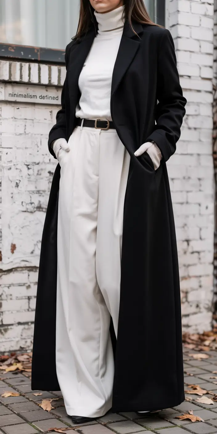 chic cold weather outfits 2026 - Monochrome Minimalism