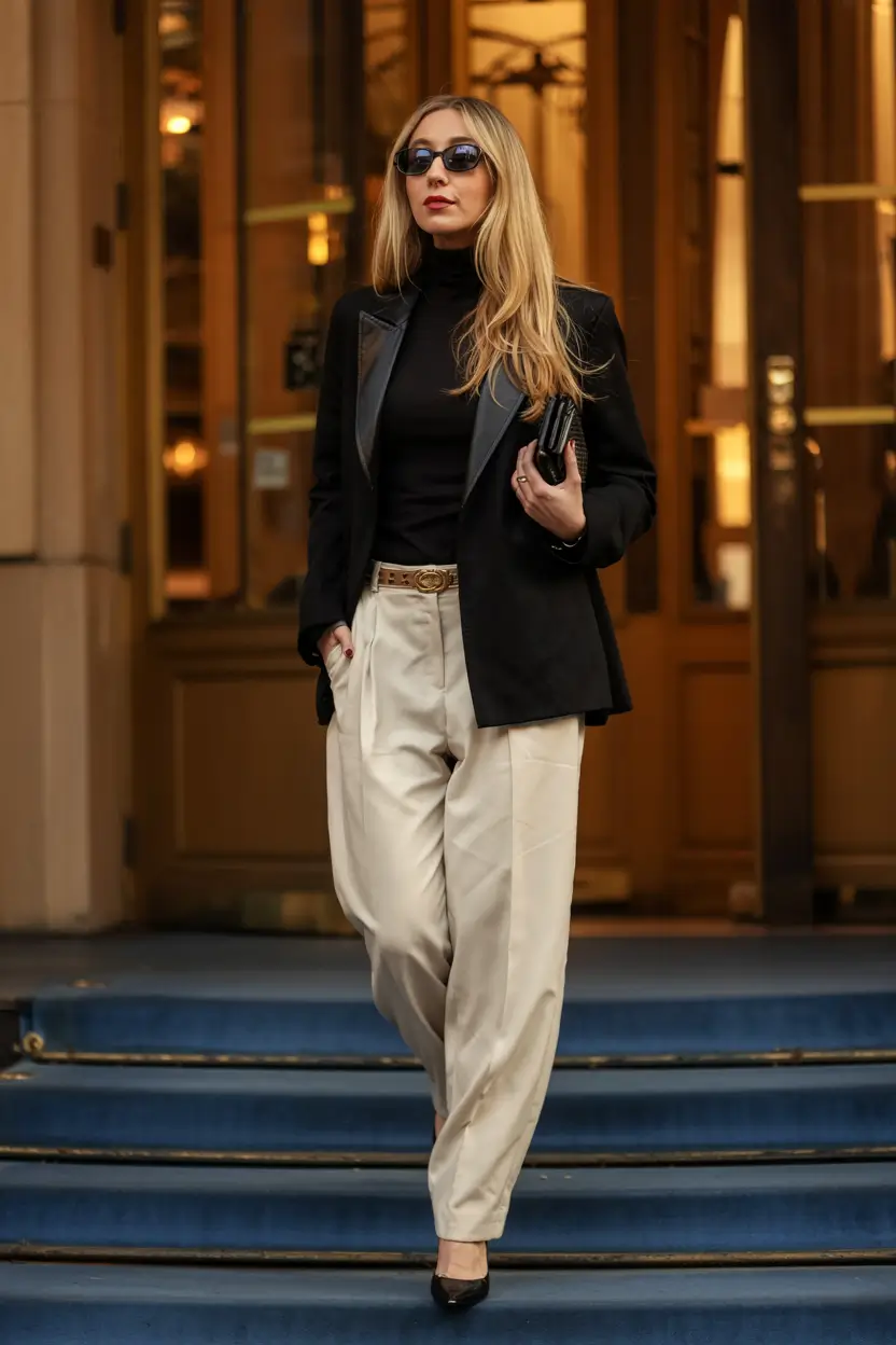 outfits ideas for winter 2025 2026 Evening Glamour in Tailored Layers