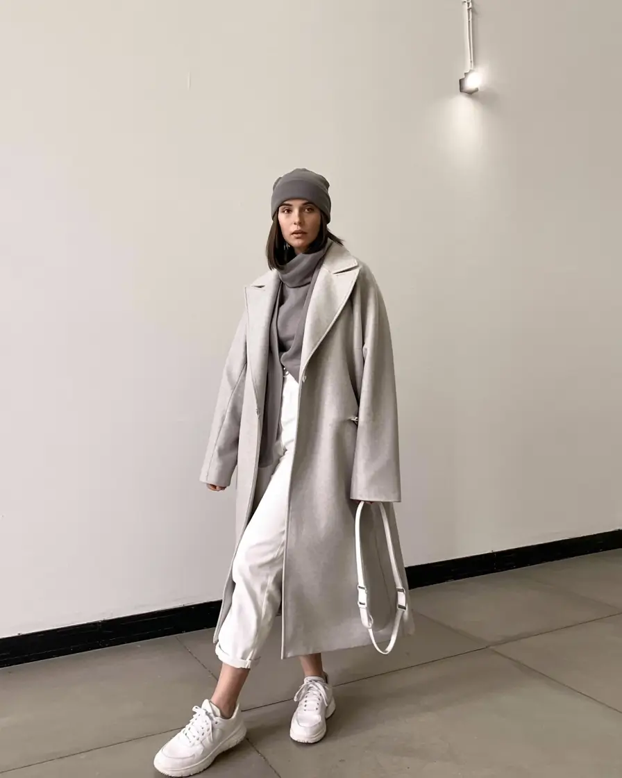 outfits ideas for winter 2025 2026 Minimalist Layers in Cool Grey