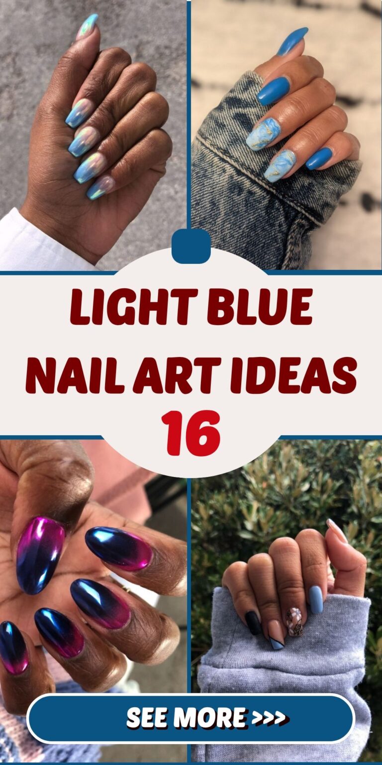 Uniquely Fresh Look with Light Blue Nail Art Ideas: The Perfect Shade for Dark Skin Tones