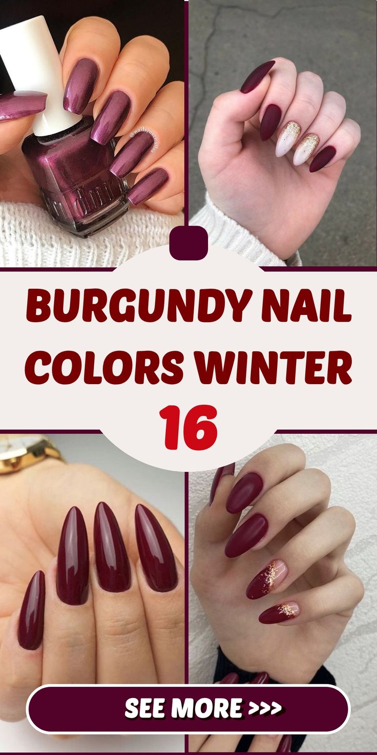 Burgundy Nail Colors Winter 2025 16 Ideas