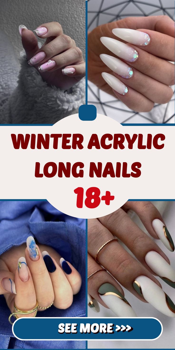 Winter Acrylic Long Nails 18 Ideas: Embrace the Season in Style