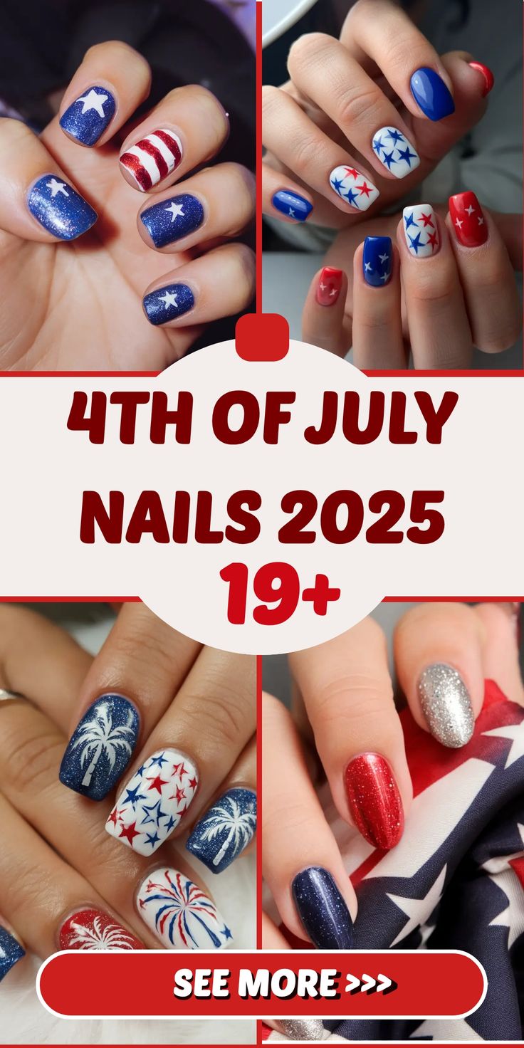 Simple & Cute 4th of July Nails 2025: Easy Patriotic Designs with Fireworks Vibes