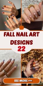Autumn Inspiration: Cute and Simple Fall Nail Art Designs Featuring Leaves