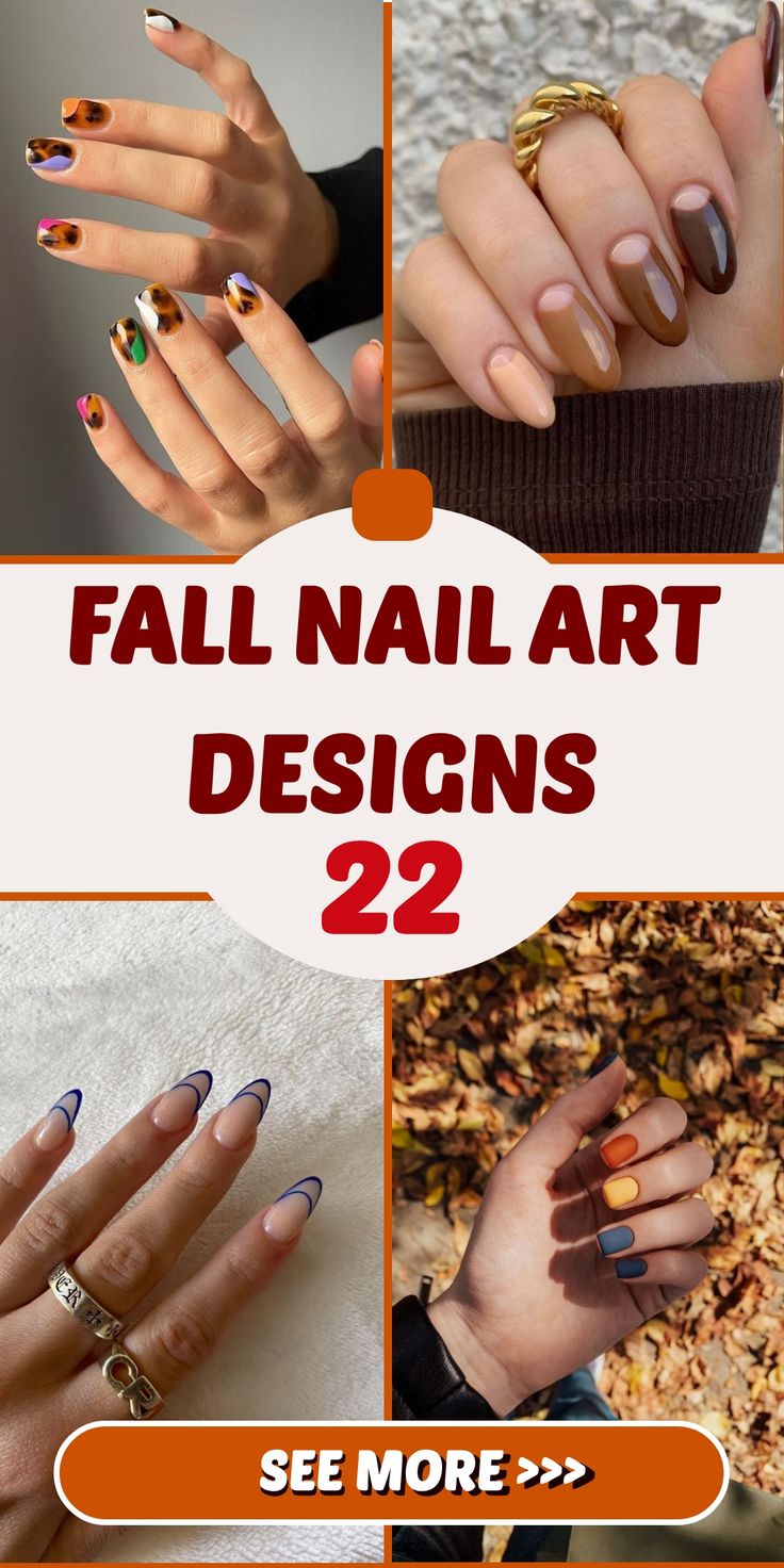 Autumn Inspiration: Cute and Simple Fall Nail Art Designs Featuring Leaves
