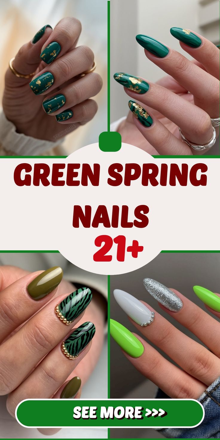 Green Spring Nails: 21 Fresh Ideas for 2025
