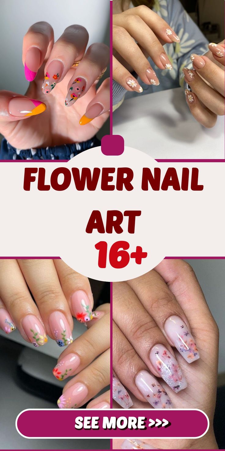 Flower Nail Art 16 Ideas: Blooming Trends for Creative Nail Enthusiasts