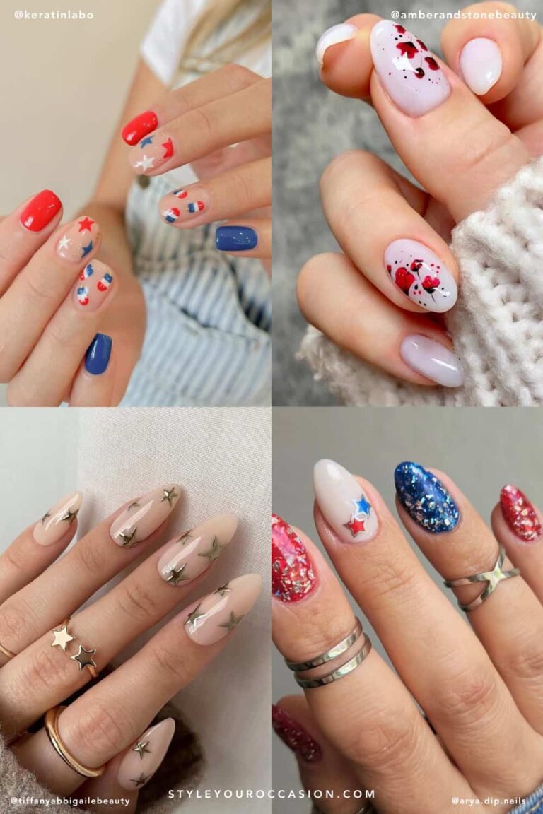 19+ Simple & Easy Memorial Day Nails