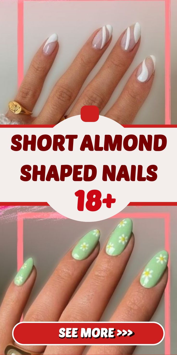 Colorful Creativity: Short Almond Shaped Nails Ideas with a Cute Spring Palette