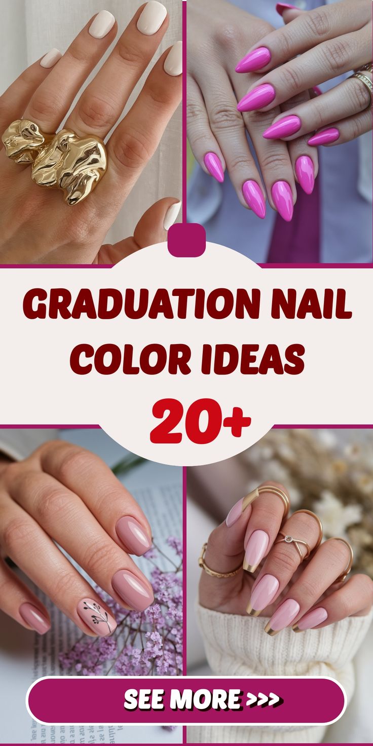 20 Graduation Nail Color Ideas 2025 – Cute & Trendy Polish for College