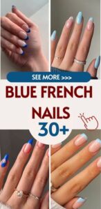 Best 30+ blue french nails you must try this year
