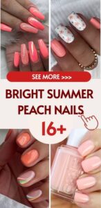 2025 Trending Summer Peach Nails: Pastel, Coral Glitter Designs for Short & Almond Shapes
