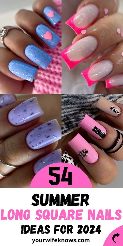 54 Sizzling Summer Square Long Nail Designs to Spark Your Style