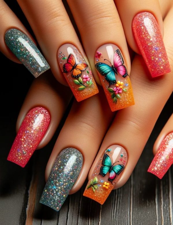 Summer Butterfly Nails: Trending Designs & Inspo for Acrylic & Short Styles