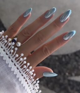 Best 13+ baby blue chrome nails you must try this year
