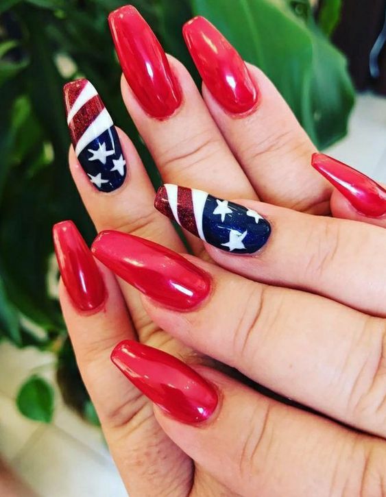 Stars, Stripes, and Style: Mastering the Art of American Flag Nail Designs 25 Ideas