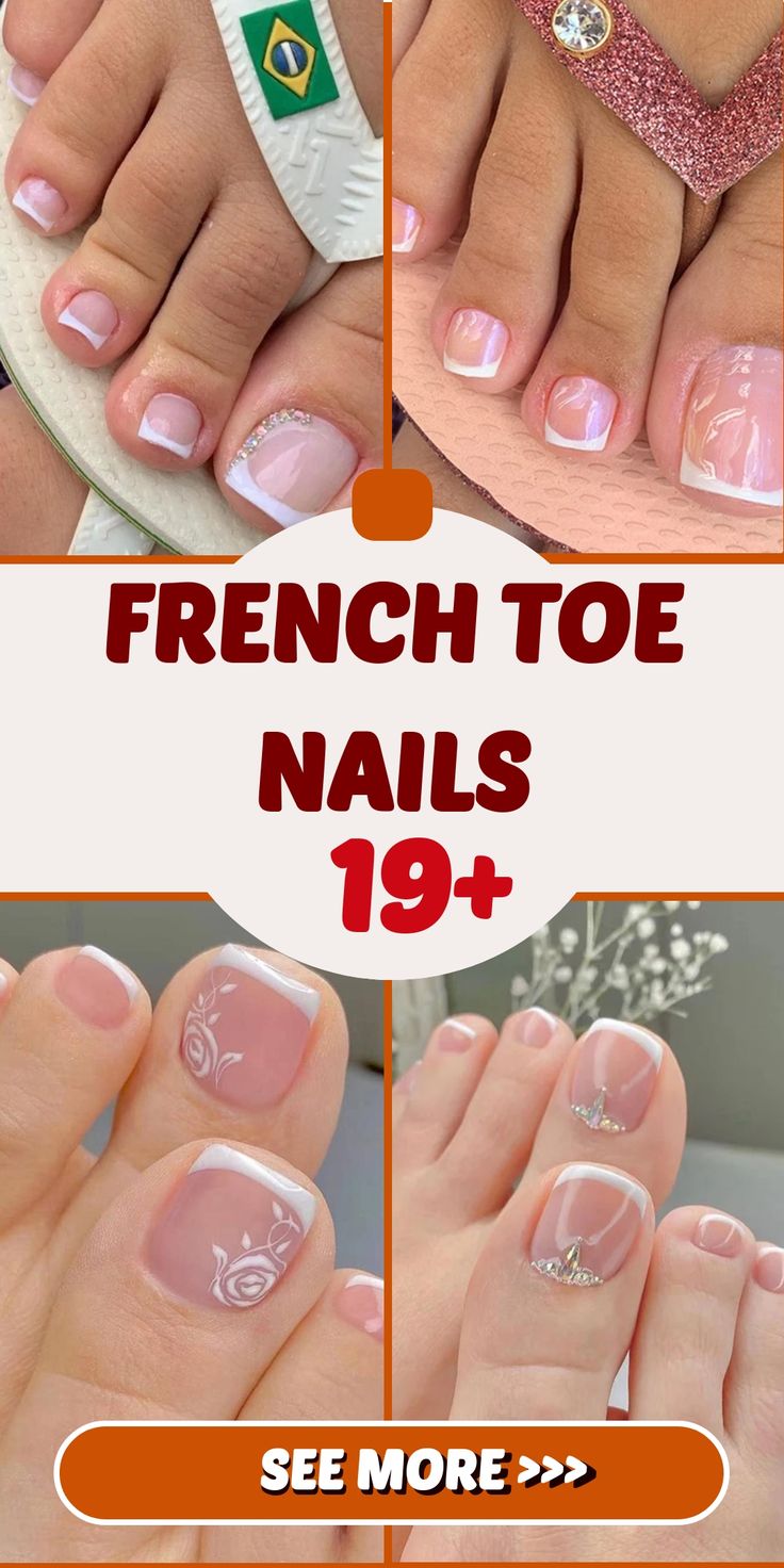 Best 19+ french toe nails you must try this year