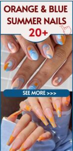 Best 20+ orange and blue nails you must try this year