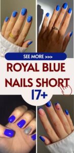 Best 17+ royal blue nails short you must try this year