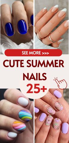 2025’s Top Summer Nail Trends: Cute Short Round & Square Designs