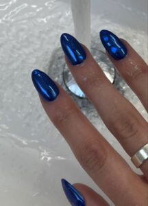 Best 23+ royal blue chrome nails you must try this year
