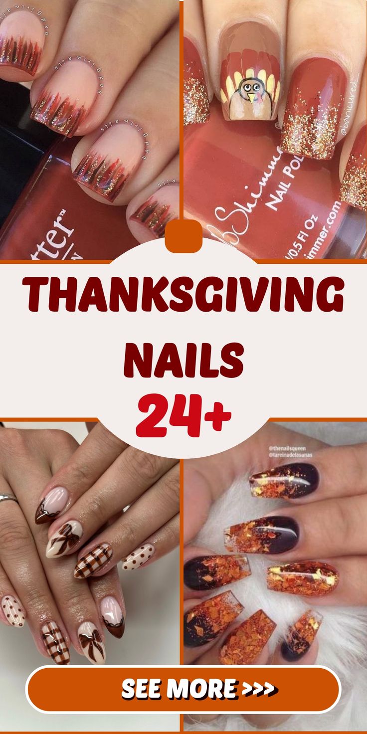 Best 24+ thanksgiving nails you must try this year