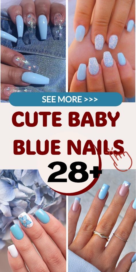 Best 28+ cute baby blue nails you must try this year