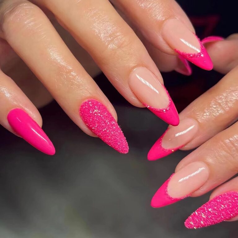 Best 12+ hot pink acrylic nails you must try this year