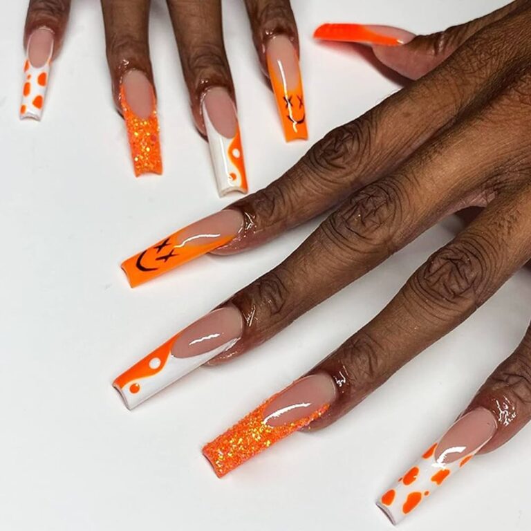 Best 18+ orange acrylic nails you must try this year