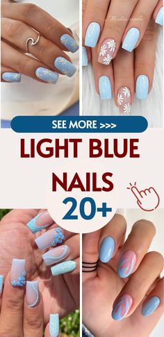 Best 20+ light blue nails with design you must try this year