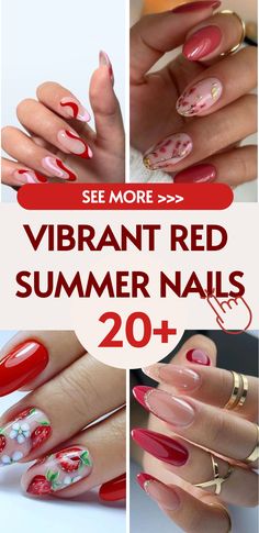 Vibrant Red Summer Nails: Acrylic, Neon & Floral Designs 2025