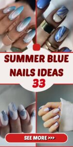 33 Summer Blue Nails Ideas: Spanning the waves of the Blue Ocean