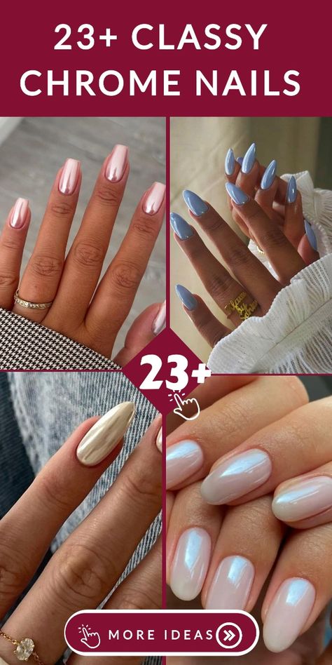 Best 23+ classy chrome nails you must try this year