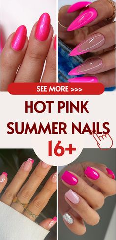 Best 16+ hot pink nails you must try this year