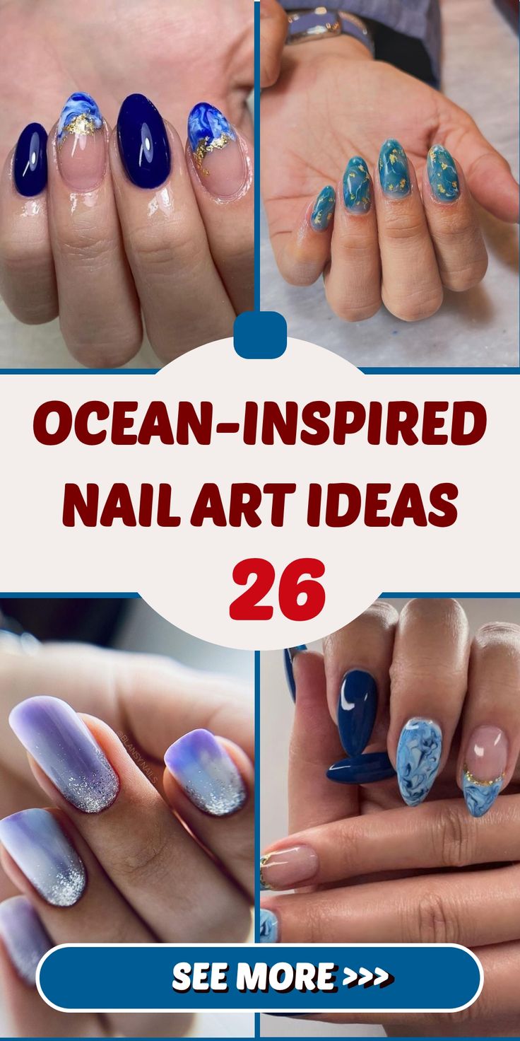 Embracing the Waves: Ocean-Inspired Nail Art 26 Ideas