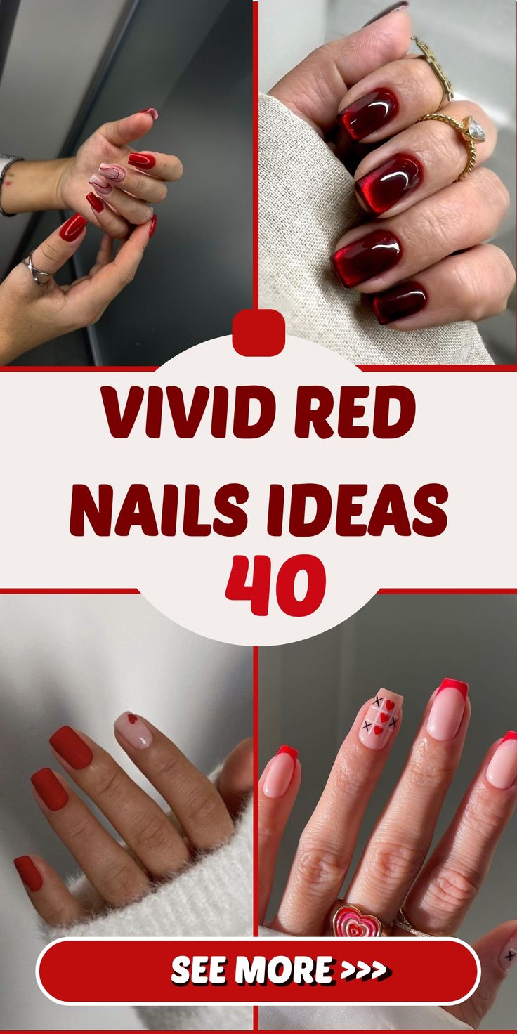 40 Vivid Red Nails Ideas: A Spectrum of Style