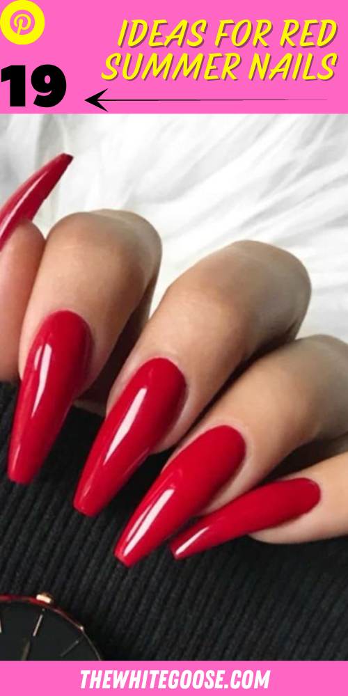 19 Gorgeous Ideas for Red Summer Nails