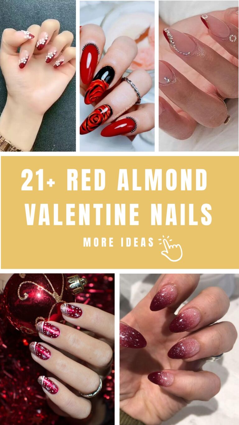 21 Practical Red Almond Nails That Bring Convenience To Your Daily Life